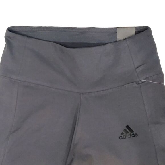 ADIDAS Women's High Rise 3-stripe 7/8 Cotton Tights HM2603 Grey Leggings Size S - Picture 6 of 13